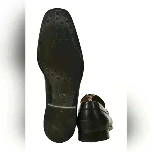 TOD'S BLACK CALFSKIN LEATHER GOMMINO PENNY LOAFER SLIP ON  10US ITALY - Picture 3 of 10